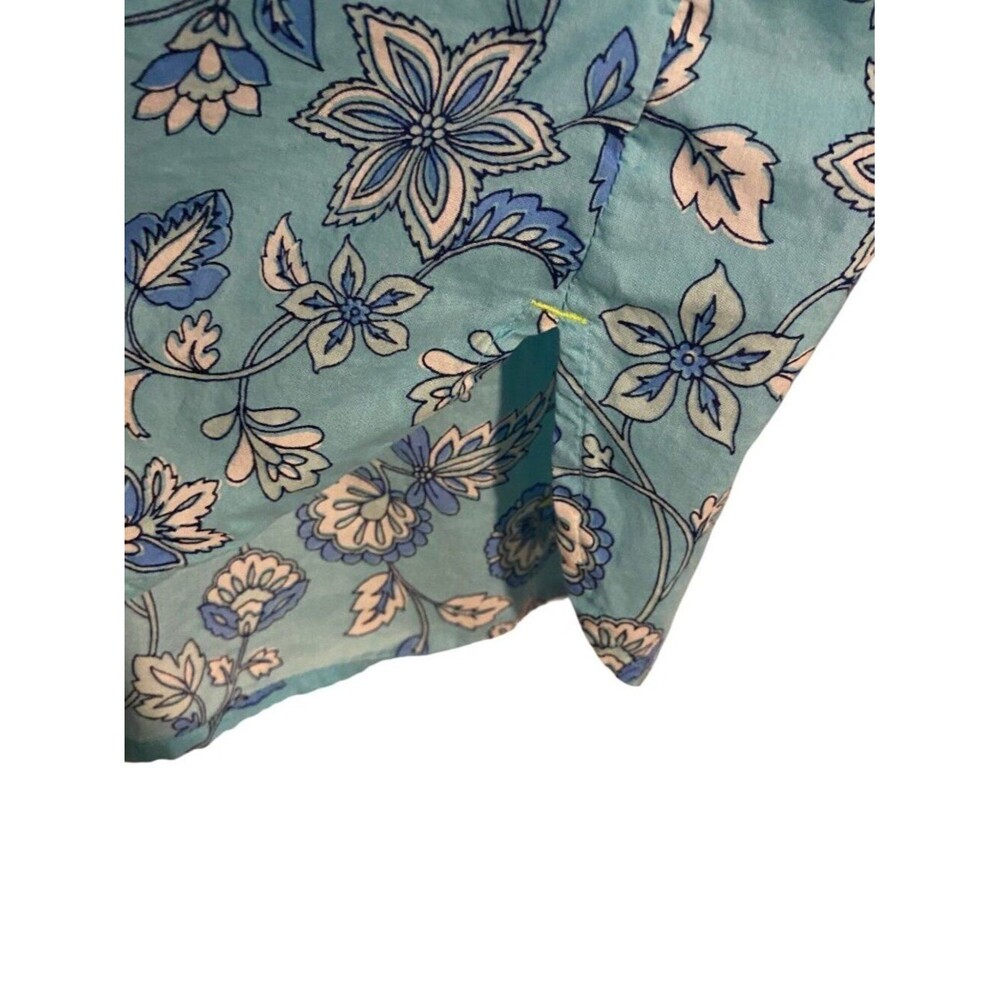Talbots Blouse XL Blue Floral Button Up Shirt Long Sleeve Cottagecore Bohemian - Picture 7 of 9